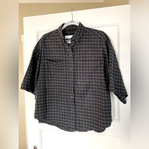 Like new IRO Regatta oversized checked cotton shirt in S